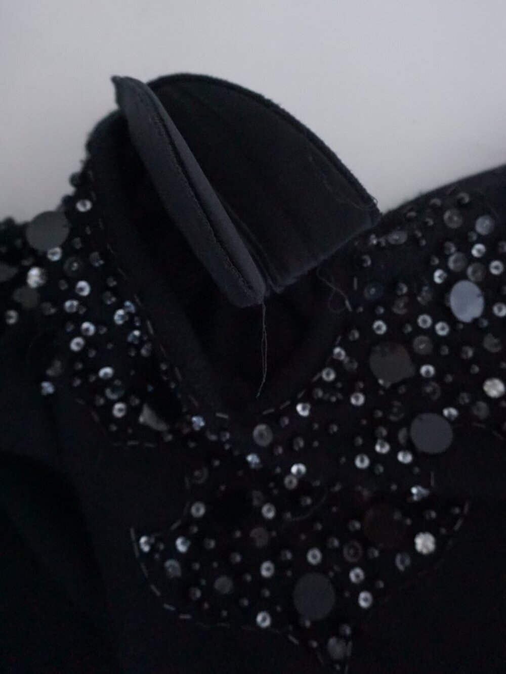 Vintage Shannan Black Beaded Sequin Knit Sweater Lambswool Angora Blend L - Picture 12 of 12